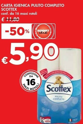 Bennet Scottex Carta Igienica Pulito Completo offerta