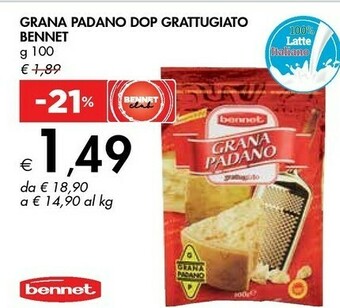 Bennet Grana Padano Formaggio offerta