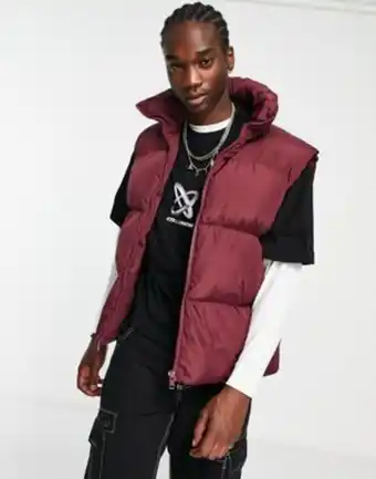 Asos Collusion - gilet imbottito bordeaux offerta