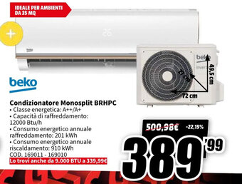beko Condizionatore Monosplit BRHPC