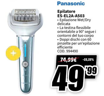 MediaWorld Panasonic Epilatore ES-EL2A-A503 offerta