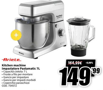 MediaWorld Ariete Kitchen machine Impastatore Pastamatic 7L offerta