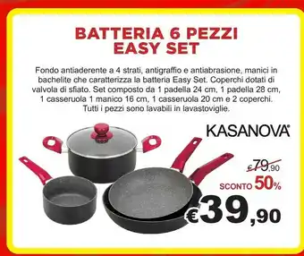 Brico Io Kasanova Batteria 6 Pezzi Easy Set offerta