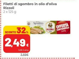 Coop Rizzoli Filetti Di Sgombro In Olio D'Oliva offerta