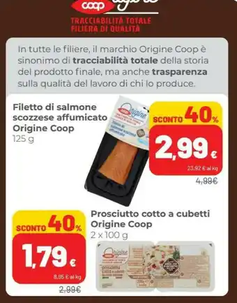 Coop Coop - Filetto Di Salmone Scozzese Affumicato 125 G(ml) offerta
