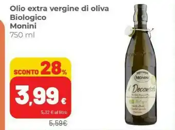 Coop Monini Olio Extra Vergine Di Oliva Biologico 750 G(ml) offerta