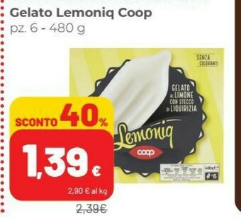 Coop Coop - Lemoniq Gelato Al Limone Con Stecco Di Liquirizia 480 G(ml) offerta