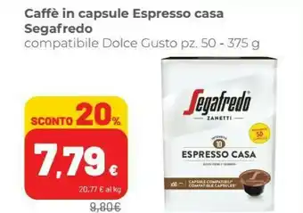 Coop Segafredo Caffè In Capsule Espresso Casa offerta