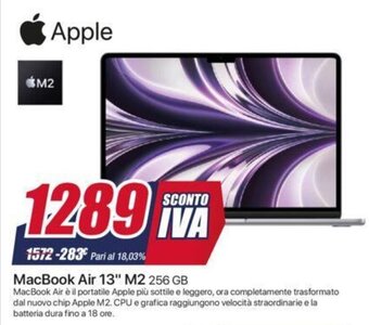 Trony Apple MacBook Air 13" M2 offerta