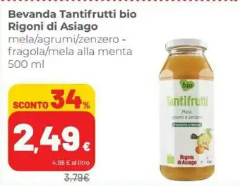 Coop Asiago Bevanda Tantifrutti Bio Rigoni offerta