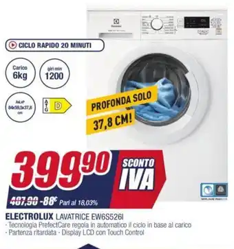 Trony Electrolux Lavatrice EW6S526I offerta