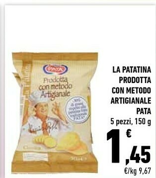 Conad Snack pata La Patatina Prodotta Con Metodo Artigianale Classica 150 G(ml) offerta