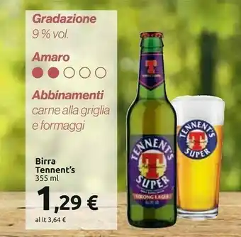 Carrefour Tennent's Birra 355 Ml offerta