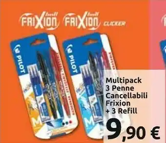 Carrefour Pilot Multipack 3 Penne Cancellabili Frixion + 3 Refill offerta