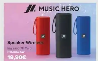Carrefour Music Hero Speaker Wireless offerta