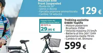 Carrefour Trekking Assistita E4600 Toplife 25 Km/h offerta