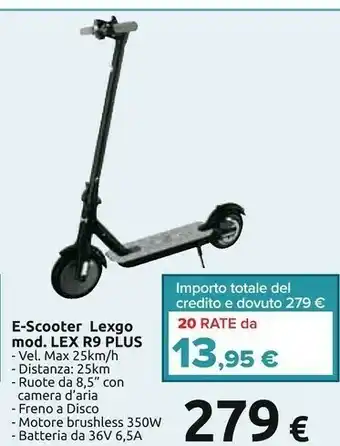 Lexgo LEX R9 LITE 6A 25 Km/h Antracite, Nero