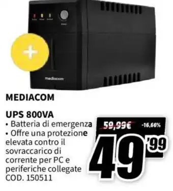 MediaWorld mediacom UPS 800VA offerta