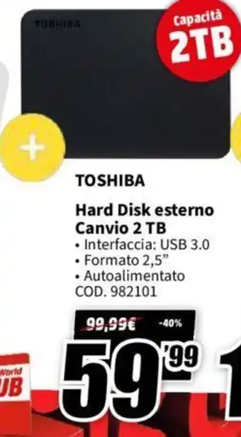 Toshiba Hard Disk estermo Canvio 2 TB