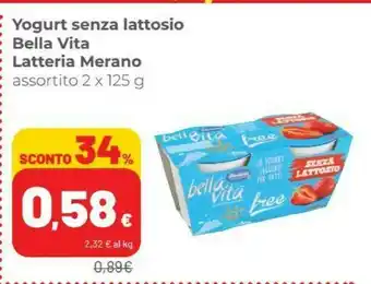 Coop Merano Latteria Yogurt Senza Lattosio Bella Vita offerta