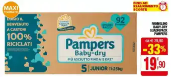 Iperal Pampers Pannolino Baby-dry Quadripack offerta