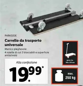 Parkside Carrello Da Trasporto Universale 4 Rotelle