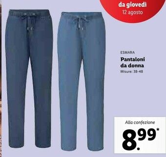 Lidl Esmara Pantaloni Da Donna offerta