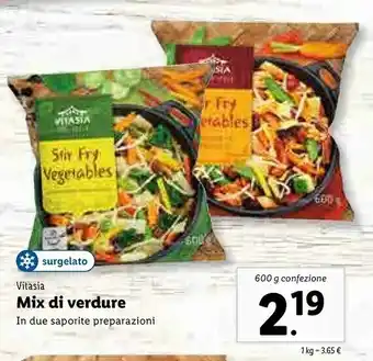 Lidl Vitasia Mix Di Verdure 600g offerta