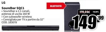 MediaWorld LG Soundbar SQC1 offerta