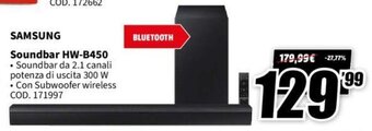MediaWorld Samsung Soundbar HW-B450 offerta
