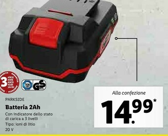 Lidl Parkside Batteria 2Ah offerta