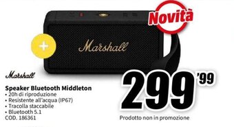 MediaWorld Marshall Speaker Bluetooth Middleton offerta