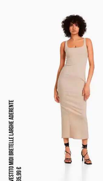 Vestito midi bretelle larghe aderente
