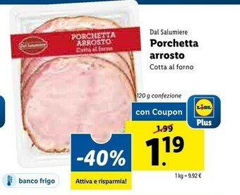 Lidl Dal salumiere Porchetta Arrosto offerta
