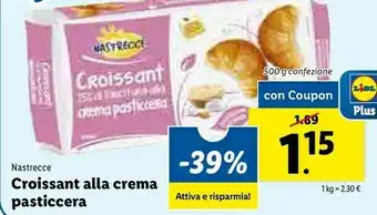 Lidl Nastrecce - Croissant Farcitura Alla Crema Pasticcera 500 G(ml) offerta
