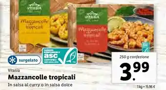 Lidl Vitasia Mazzancolle Tropicali 250g offerta
