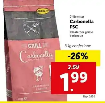 Lidl Grillmeister Carbonella Fsc 3000 G offerta