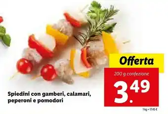 Lidl Spiedini Con Gamberi/ Calamari/ Peperoni E Pomodori offerta