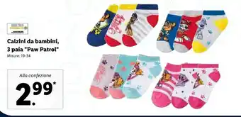 Lidl Calzini Da Bambini 3 Paia "Paw Patrol" offerta