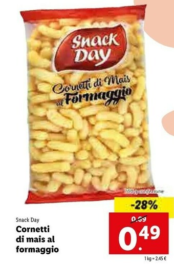 Lidl Snack day Cornetti Di Mais Al Gusto Formaggio 200 G(ml) offerta