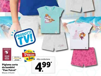 Lidl Pigiama Corto Da Bambini "Paw Patrol" offerta