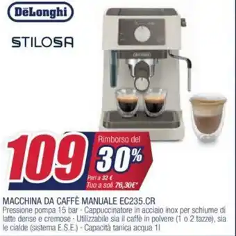 Trony DeLonghi Macchina da Caffè Manuale EC235.CR offerta