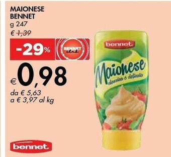 Bennet Bennet - Maionese Classica Delicata 247 g(ml) offerta