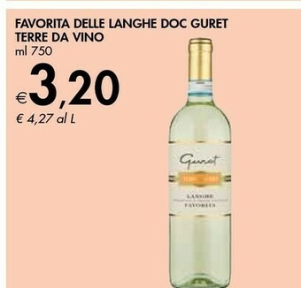 Bennet Terre da vino Favorita Delle Langhe DOC offerta