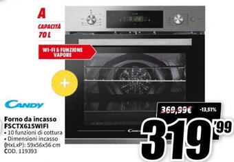 MediaWorld Candy Forno da incasso FSCTX615WIFI offerta