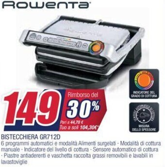 Rowenta Bistecchiera GR712D