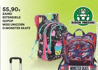 Coop Giochi preziosi Zaino Estensibile Gopop Miss Unicorn/ Monster Skate offerta