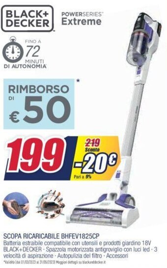 Black+Decker Scopa ricaricabile BHFEV1825CP