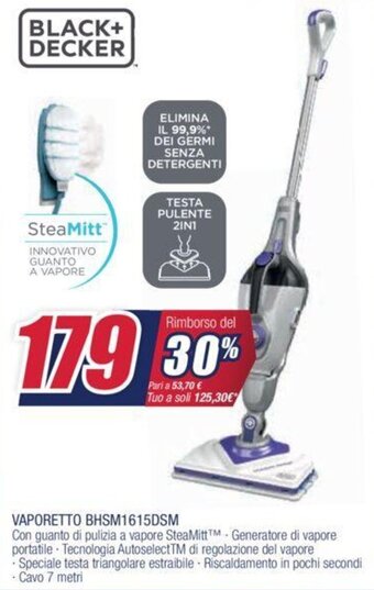 Trony Black+Decker Vaporetto BHSM1615DSM offerta