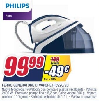 Philips Ferro Generatore di vapore HI5920/20